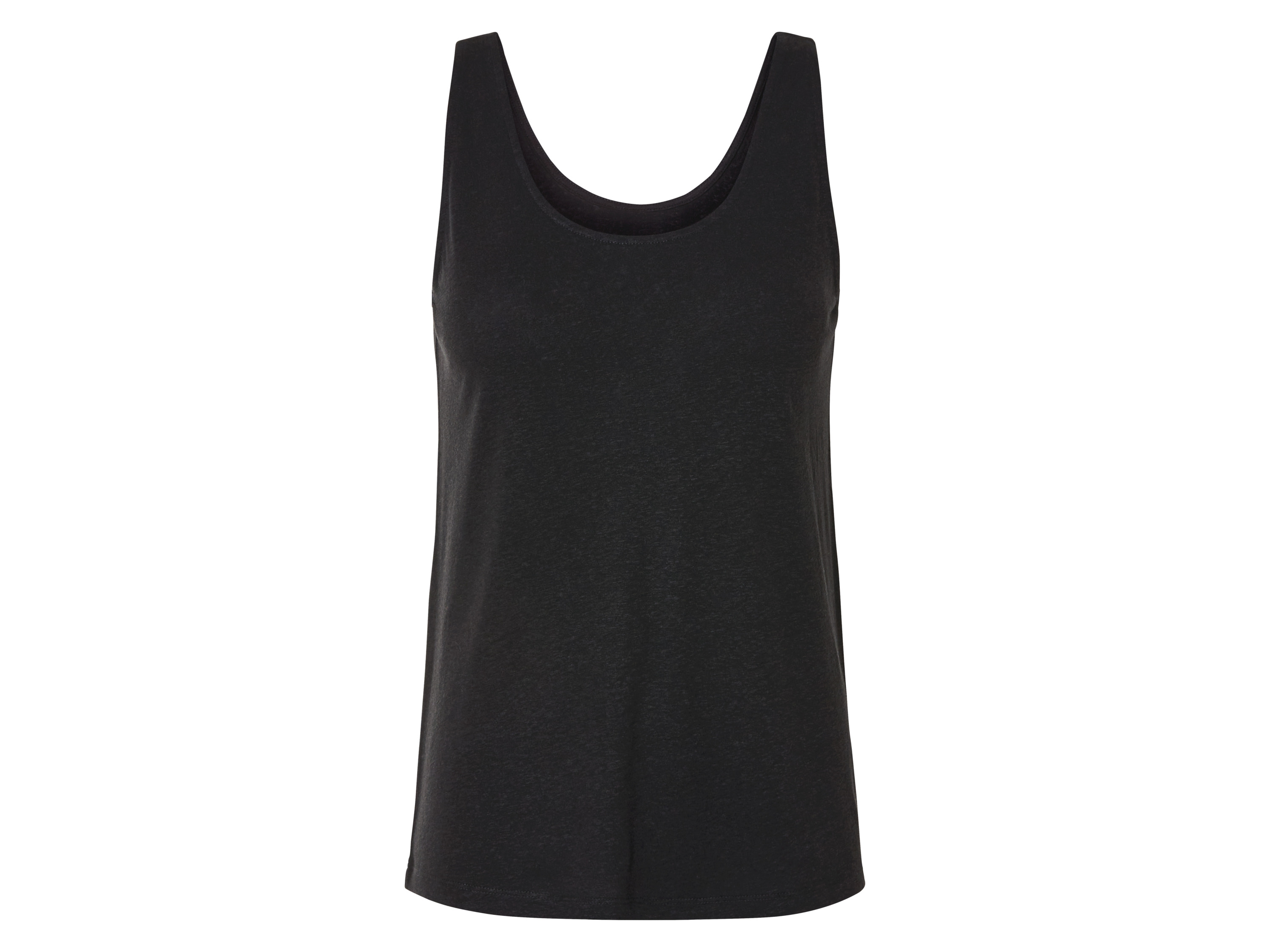 esmara Top damski z lnem i wiskozą Czarny, XS 32/34