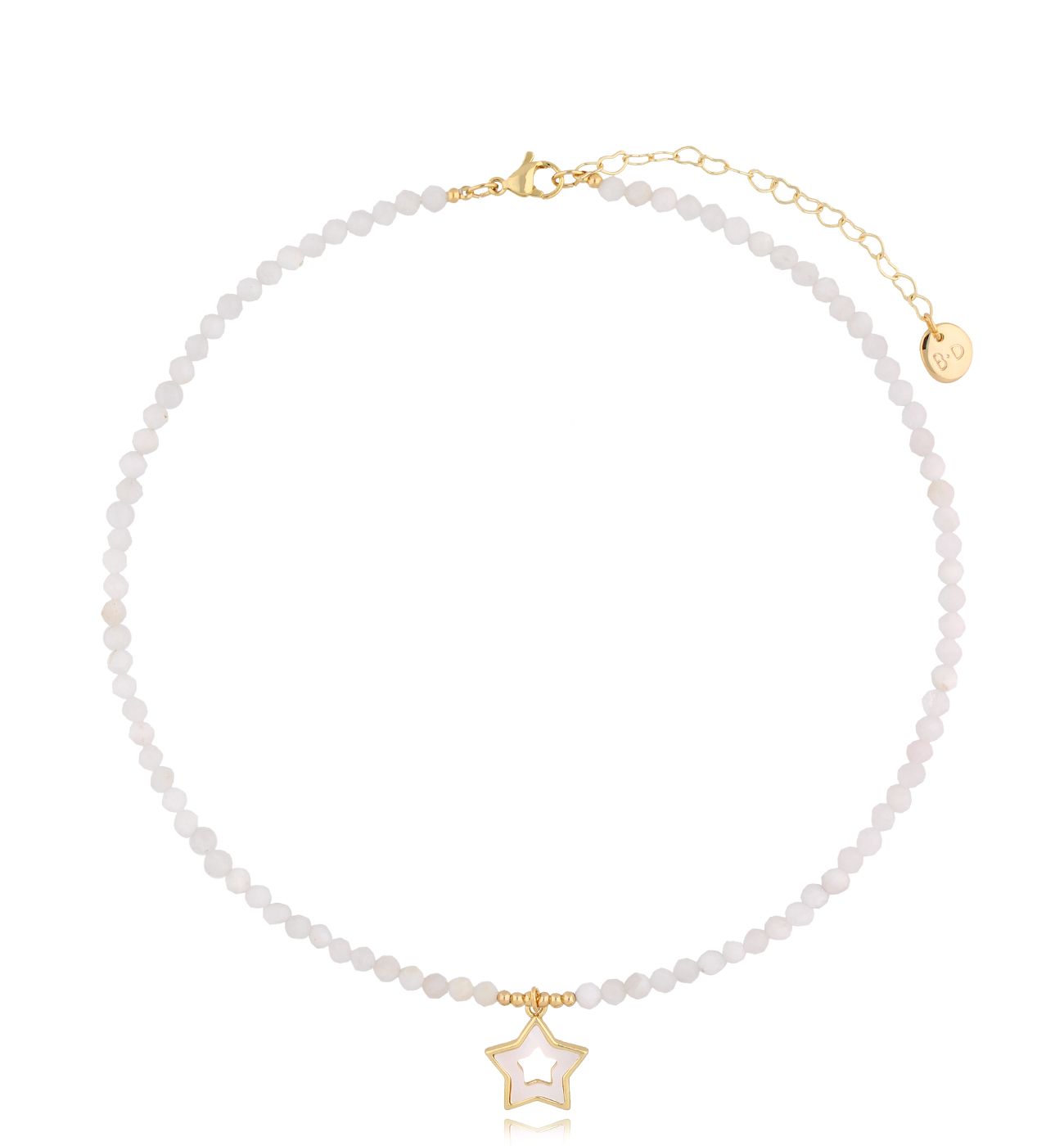 Naszyjnik biały z gwiazdką Amsterdam NTW0954