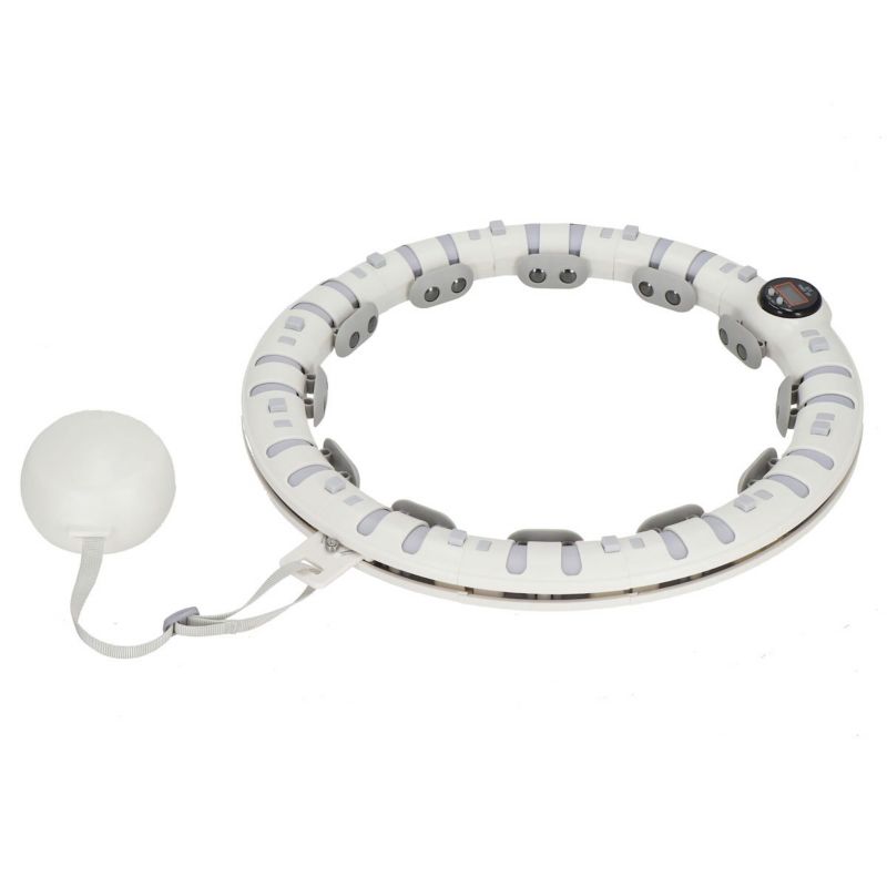 Hula hop Springos z obciążnikiem, wypustkami masażerem i licznikiem szare 1 szt.