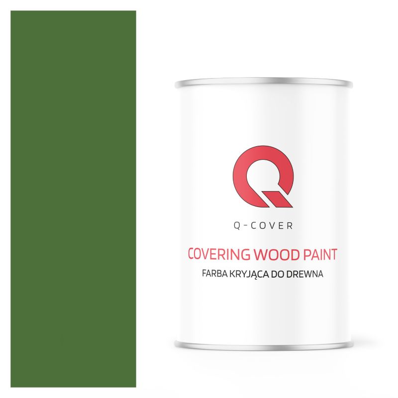 Farba Kryjąca do Drewna Q-Cover Zielony Trawiasty RAL6010 Wysoki Połysk 1L