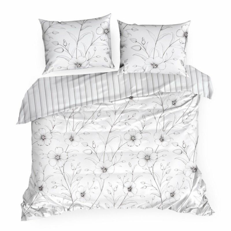 Pościel Spring/33 Eurofirany 220 x 200 cm biała bawełna satynowa 1 kpl.