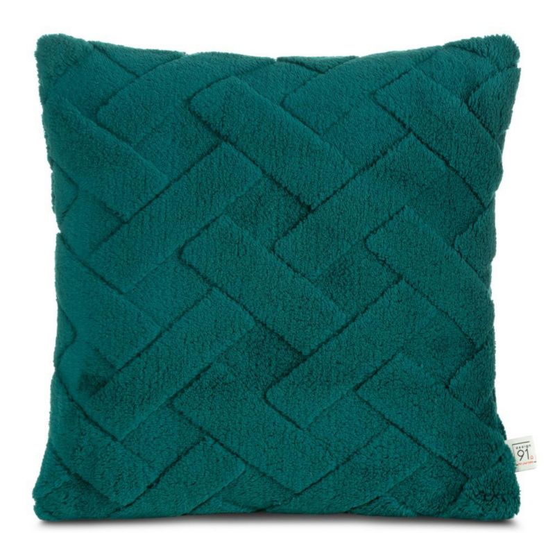 Poszewka Caro Eurofirany Dekoracyjna na poduszkę 45x45 cm Geometryczna Zielona 1 szt.