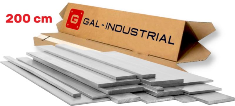 Płaskownik Aluminiowy GAL-INDUSTRIAL 20x5 mm 200 cm Profil Aluminium + Cięcie na wymiar 1 szt.