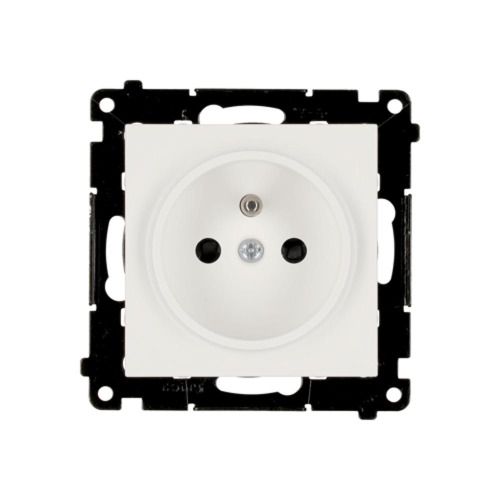 Gniazdo pojedyncze Simon S55 z uziemieniem i przesłoną białe 1 szt.