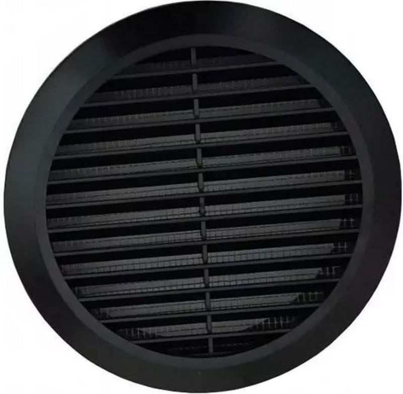 Kratka wentylacyjna Awenta Classic czarna 180x180 mm siatka ścienna wpuszczana 1 szt.