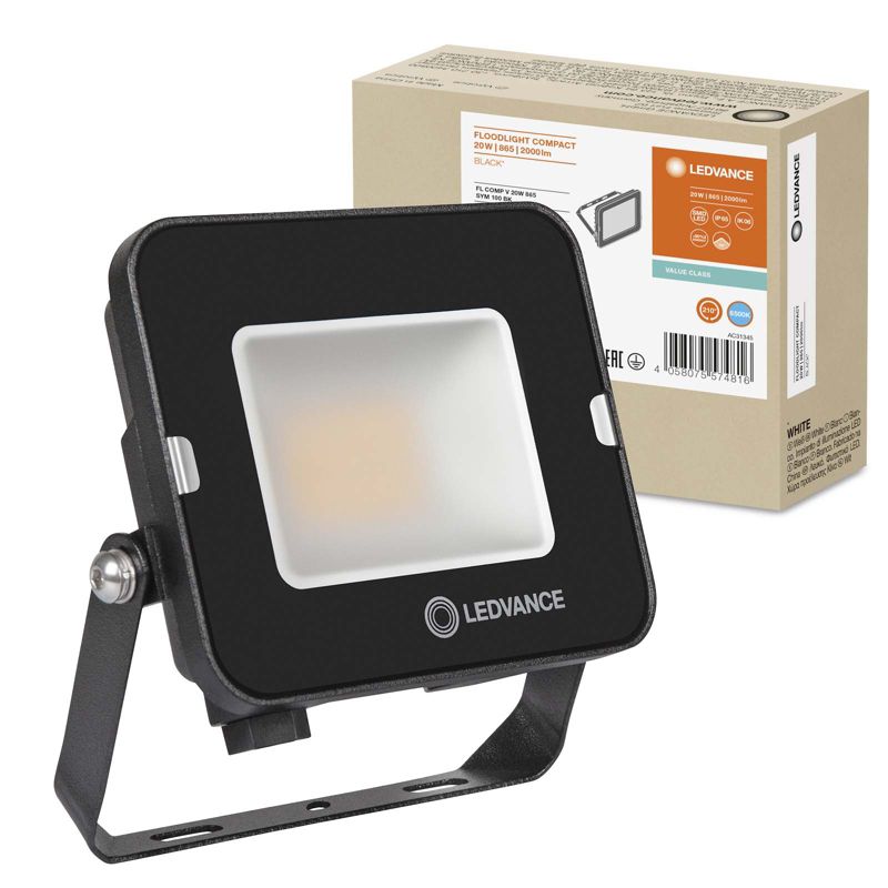 Naświetlacz LED Ledvance Reflektor Zewnętrzny Lampa 20W 2000lm 6500K IP65 Czarny 1 szt.