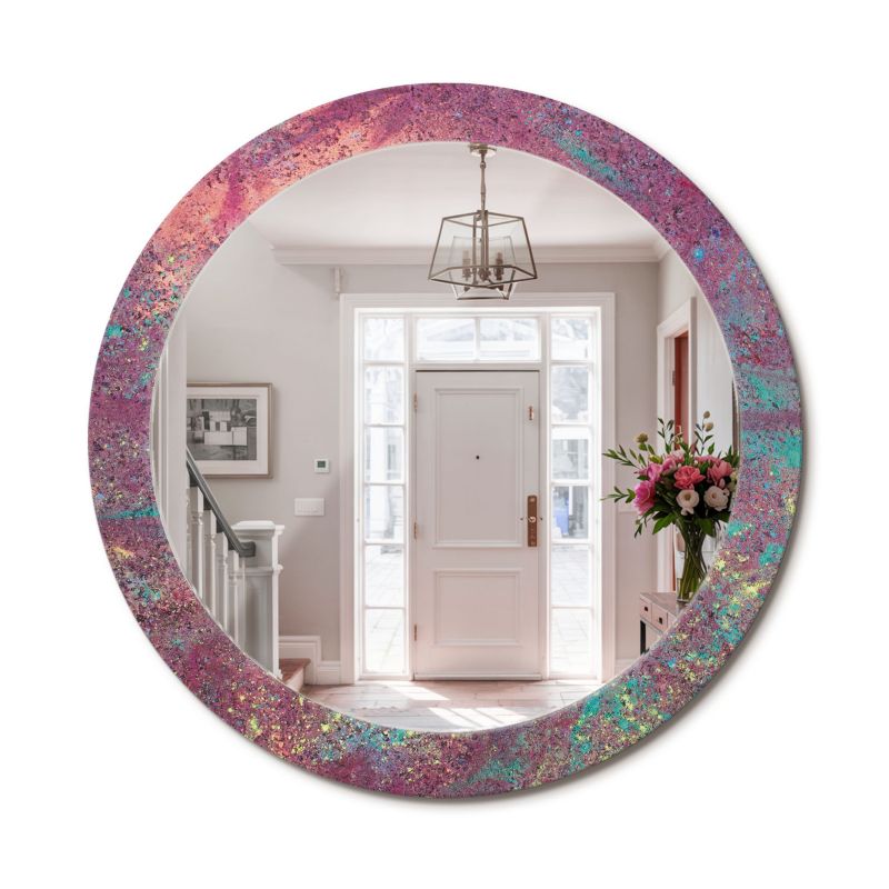 Lustro Wiszące ArtPrintCave 80 cm Festiwal Kolorów Ramka z Nadrukiem do Sypialni 1 szt.