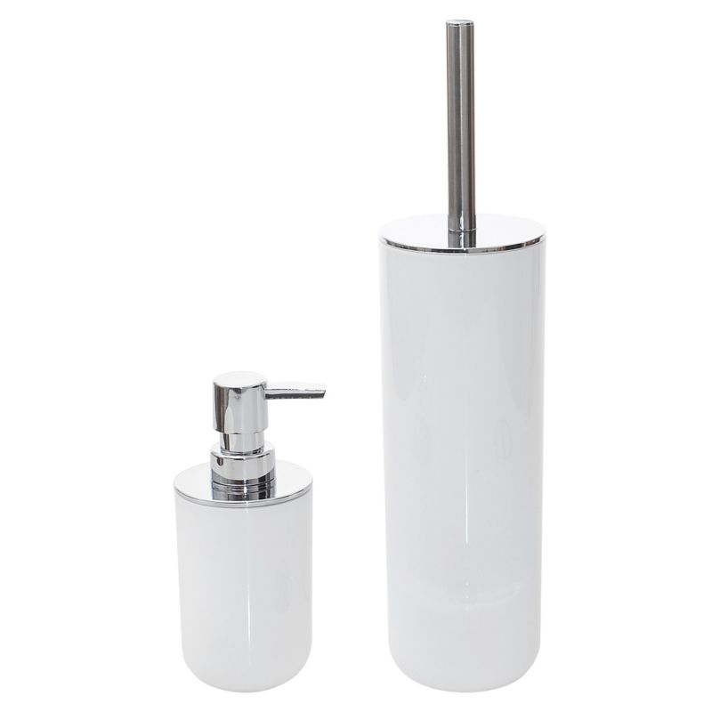 Komplet akcesoriów łazienkowych ALBA Yoka Home biały Szczotka do WC i Dozownik na mydło - 1 szt.