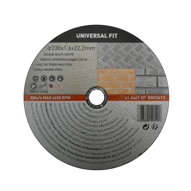 Tarcza do cięcia Universal fit multifunkcyjna 230 x 1,6 mm
