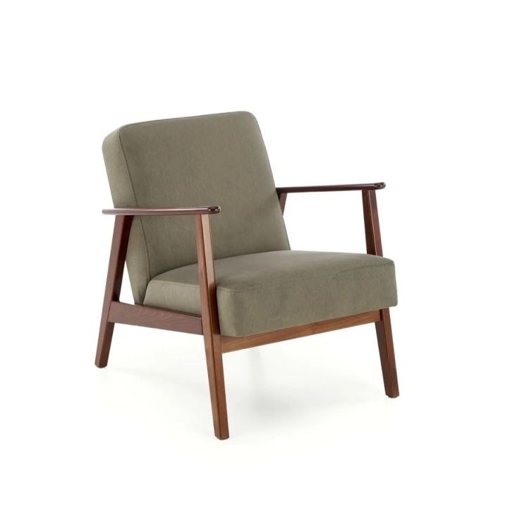 Fotel Halmar tapicerowany MILANO 1S oliwkowy/orzech 1 szt