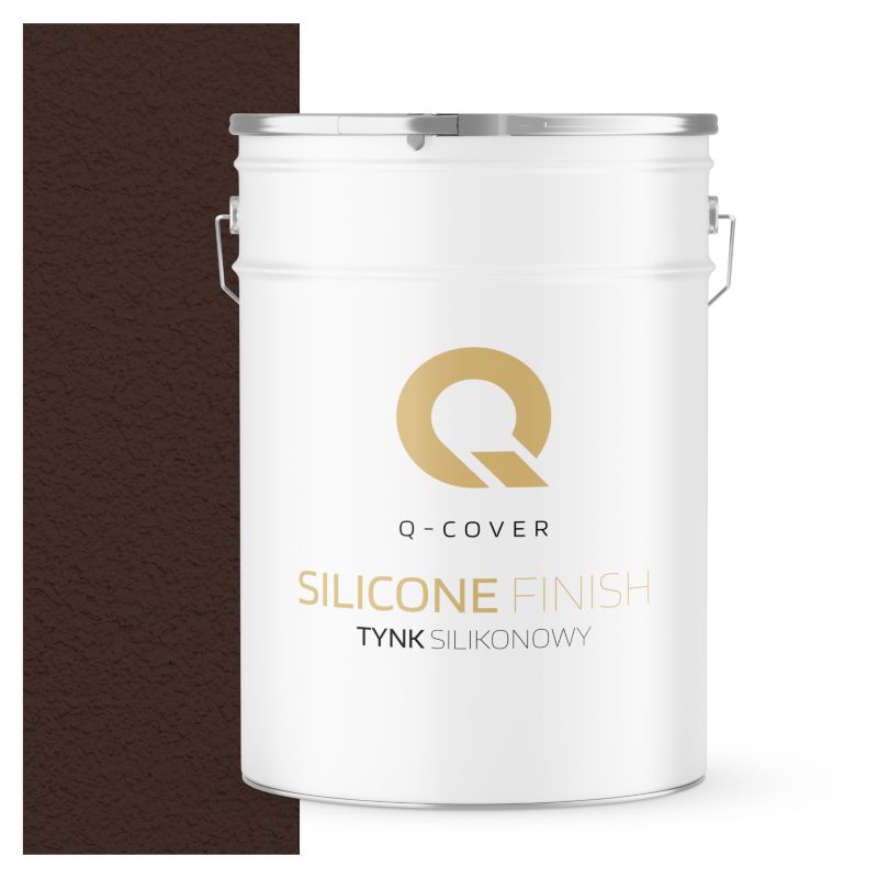 Tynk Silikonowy Elewacyjny Baranek 2.0mm Q-Cover Czekoladowy brąz RAL8017 25KG
