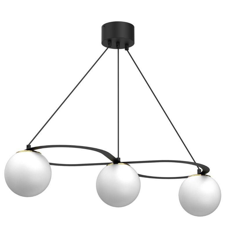 Lampa wisząca Luminex Ballo 6719 czarny matowa-biała-złota minimalistyczna 3xE27 x 15W 1 szt.