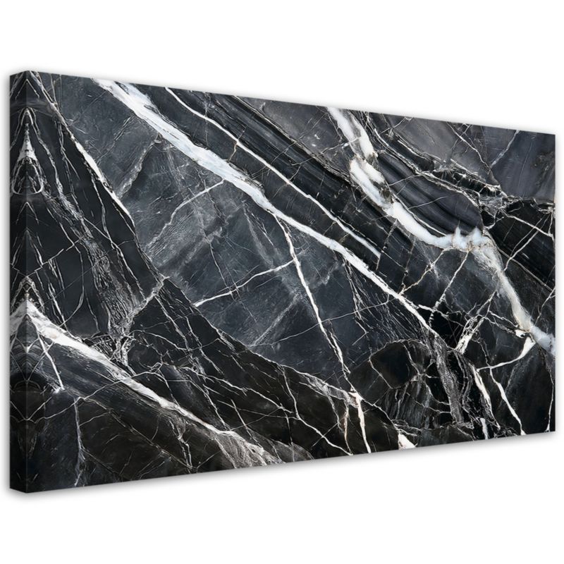 Obraz na płótnie Feeby Czarno Biały Marmur Tekstura 120x60cm 1szt