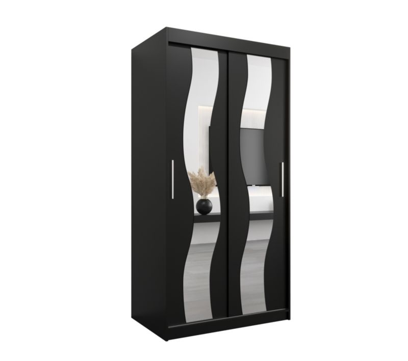 Szafa przesuwna Abiks SEWILLA 100 czarny mat + czarny mat 1 szt.