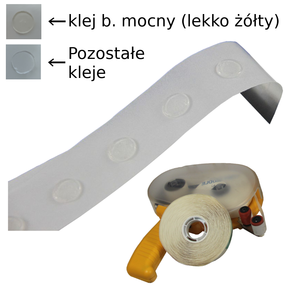 Kropki Klejowe Do Aplikatora ATG - Średnica 12mm, 1000szt B. Mocno Lepka - Opakowania.Online