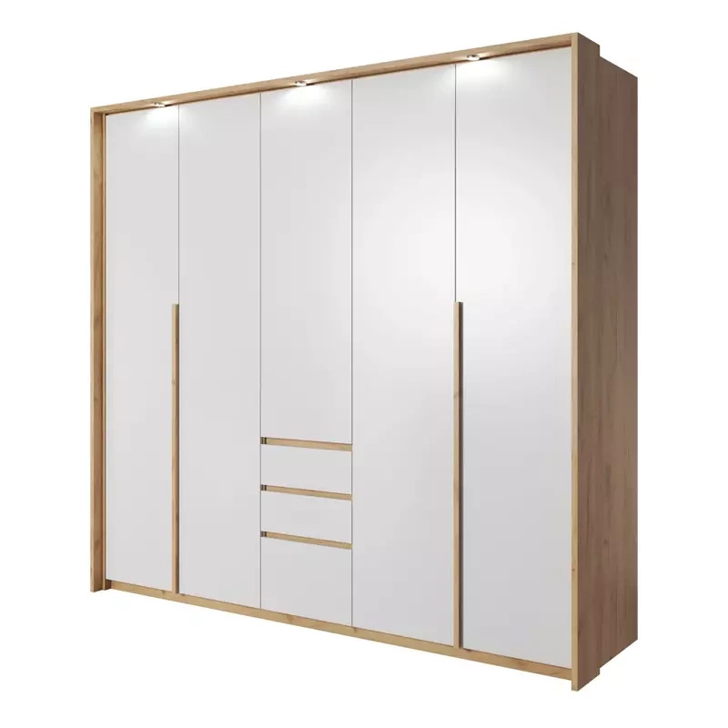 Duża szafa na ubrania dąb craft biały IKAR