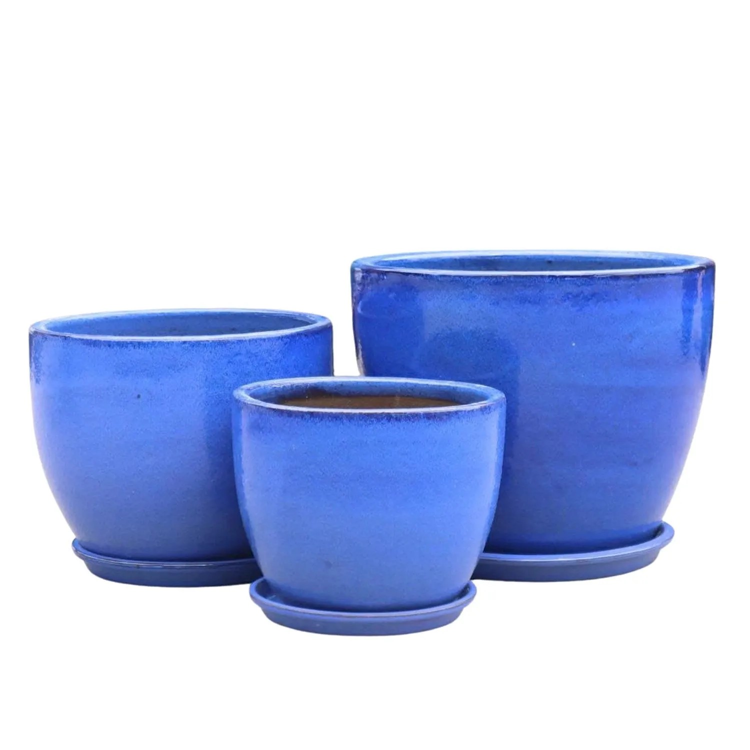 Donice Soller Blue z podstawką komplet 3 szt.