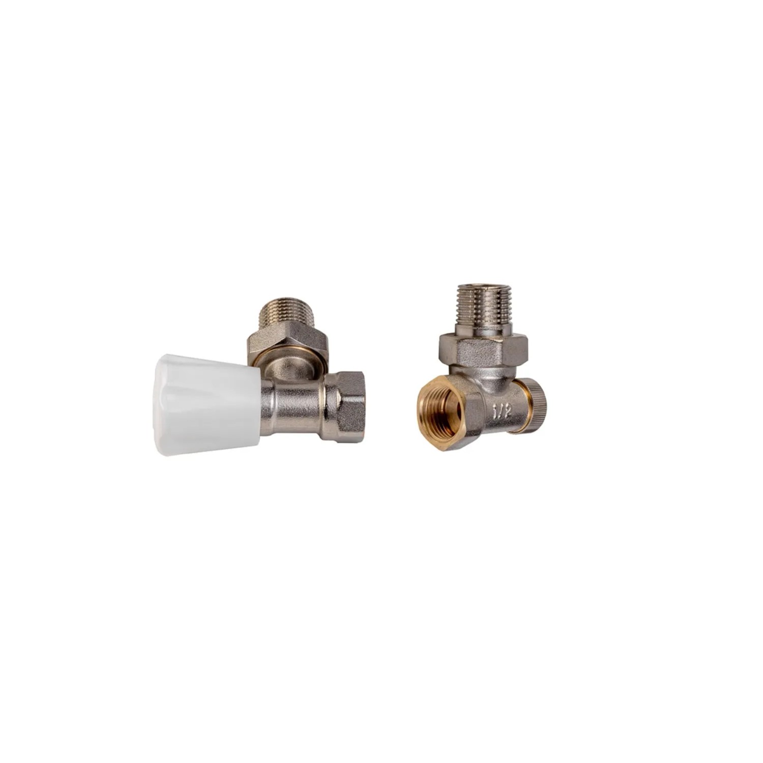 Luxrad Zestaw grzejnikowa kątowy 1/2'' nikiel