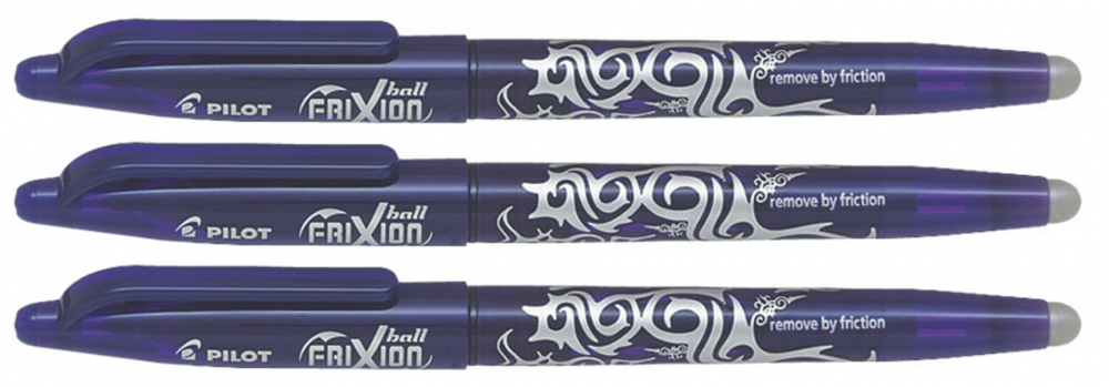 3x Pióro kulkowe wymazywalne Pilot Frixion Ball, 0.7mm, fioletowy