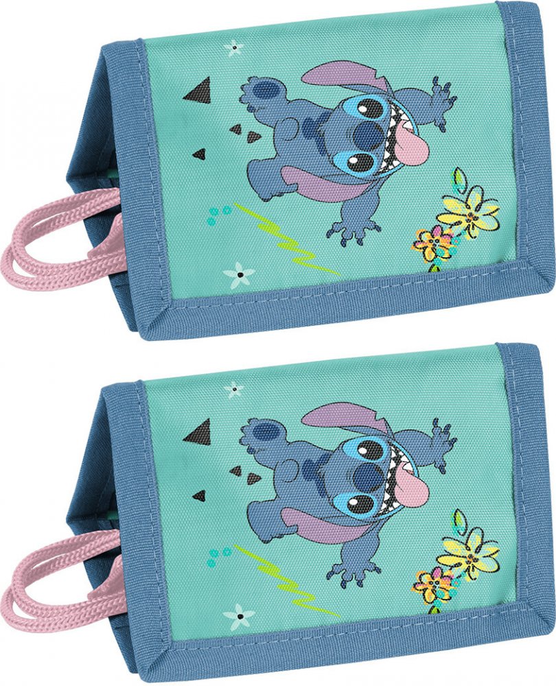 2x Portfel Paso Disney Stitch, 12x8.5x1cm, turkusowy
