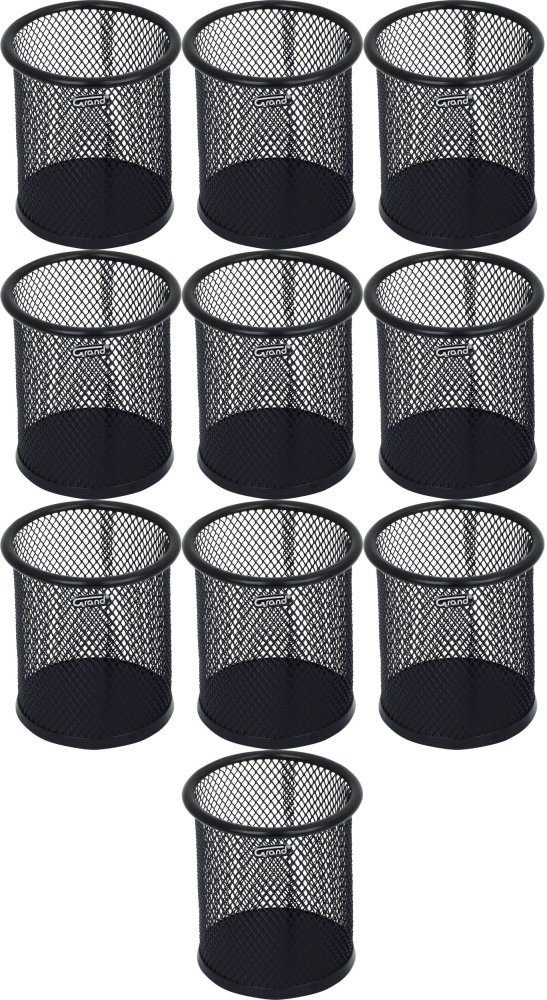 10x Kubek na długopisy Grand GR004, metalowy (druciany), czarny