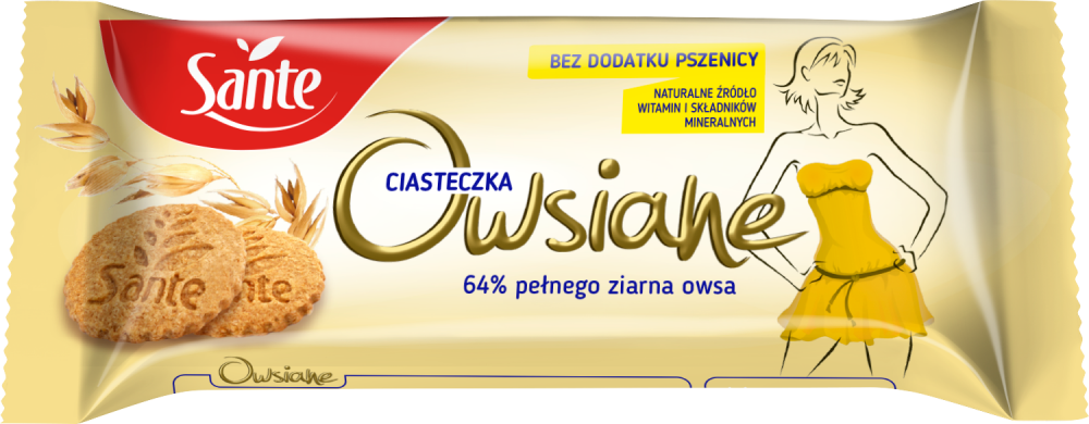Ciasteczka owsiane Sante, naturalny, 138g