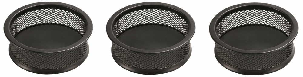 3x pojemnik na spinacze Q-Connect Office Set, druciany, 90x32mm, czarny