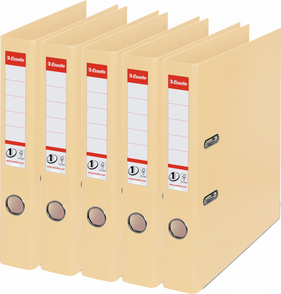 5x Segregator A4 Esselte No.1 Power, 50mm, do 350 kartek beżowy