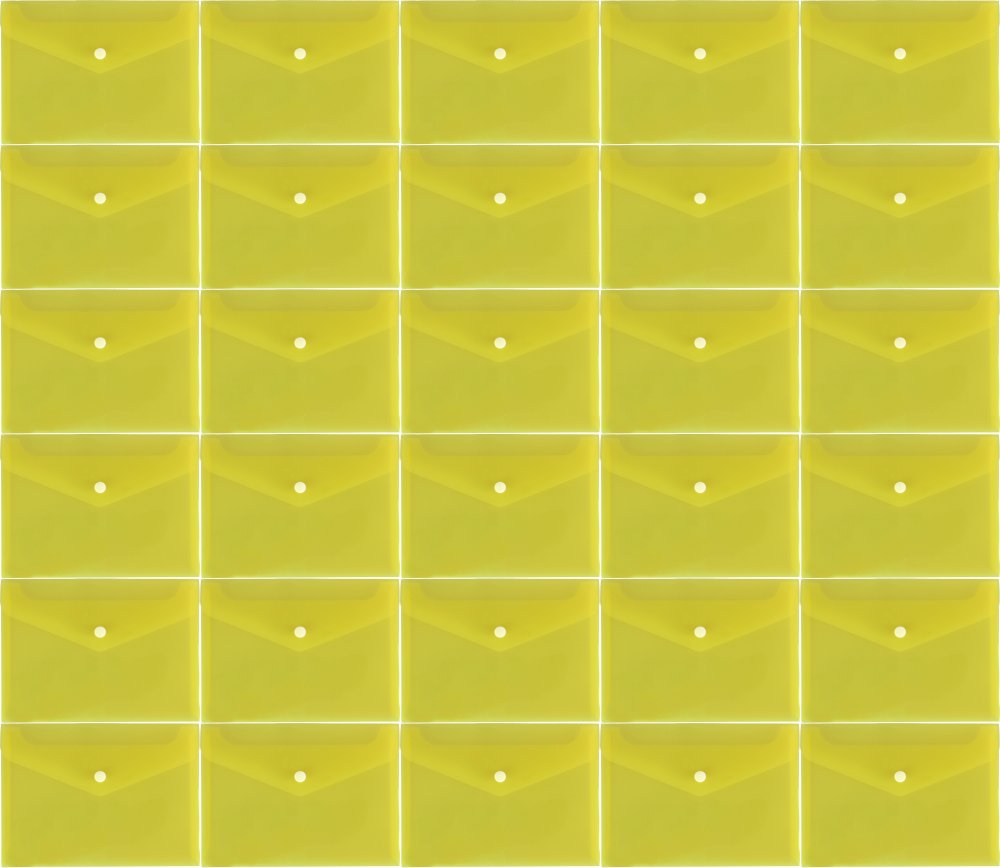 36x Teczka kopertowa Biurfol Satyna, A5, na zatrzask, przezroczysty żółty