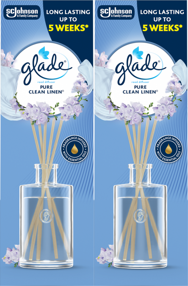2x Patyczki zapachowe Glade Reed Diffuser Pure Clean Linen, 50ml