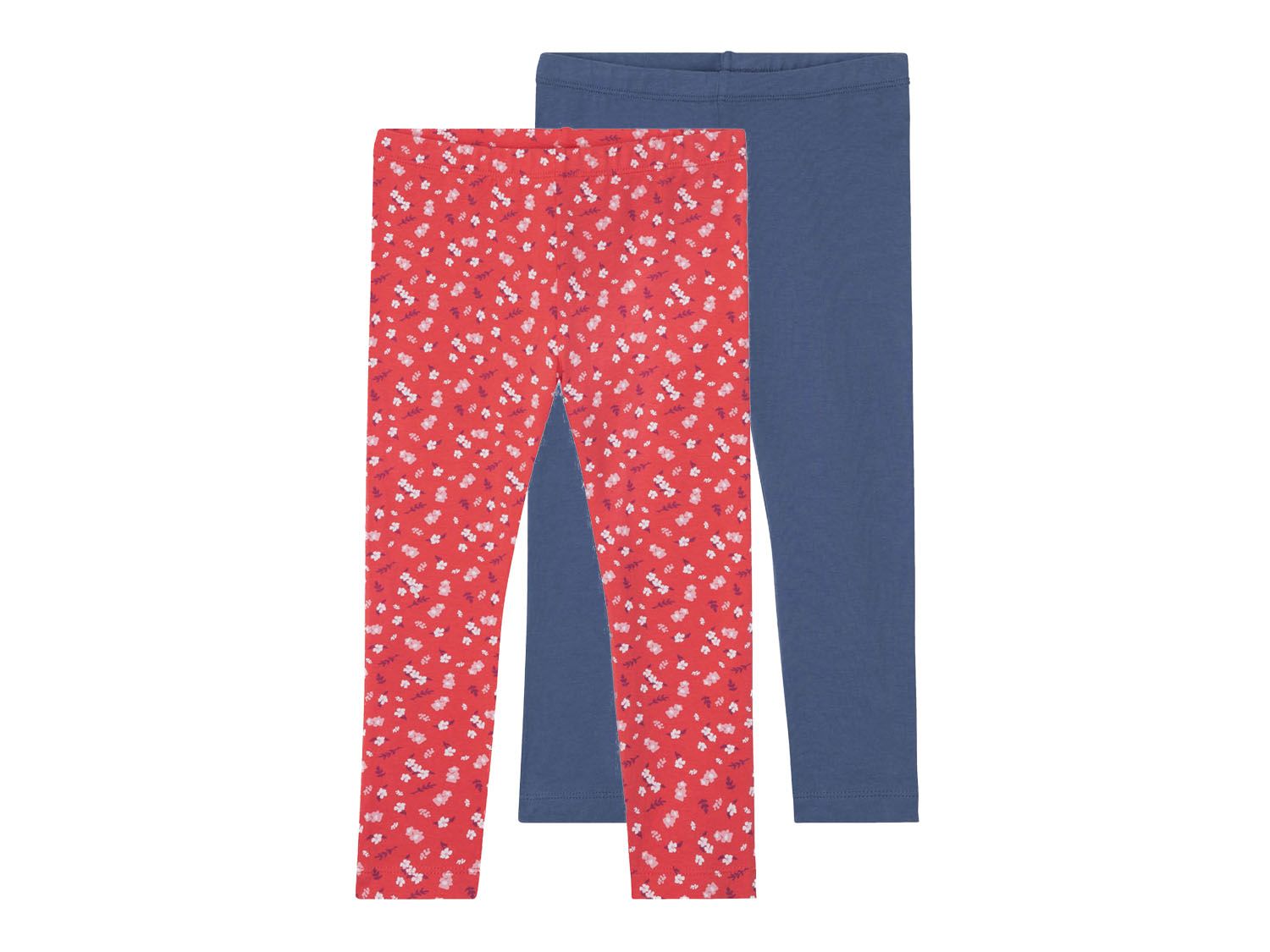 lupilu Legginsy dziewczęce, 2 pary We wzory/koralowy/niebieski, 86/92