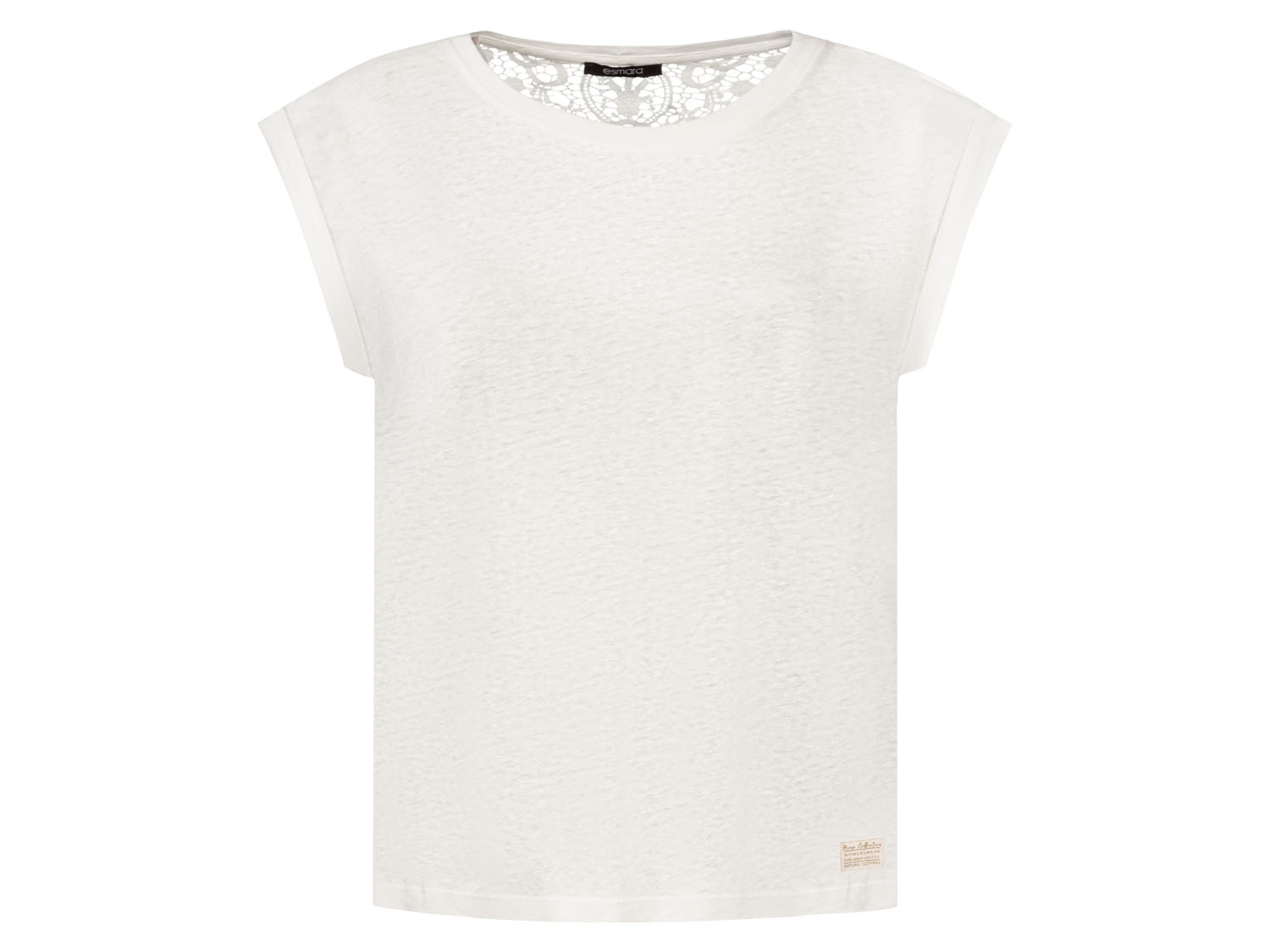 esmara T-shirt damski z włóknem konopnym i bawełną organiczną XS 32-34, Biały