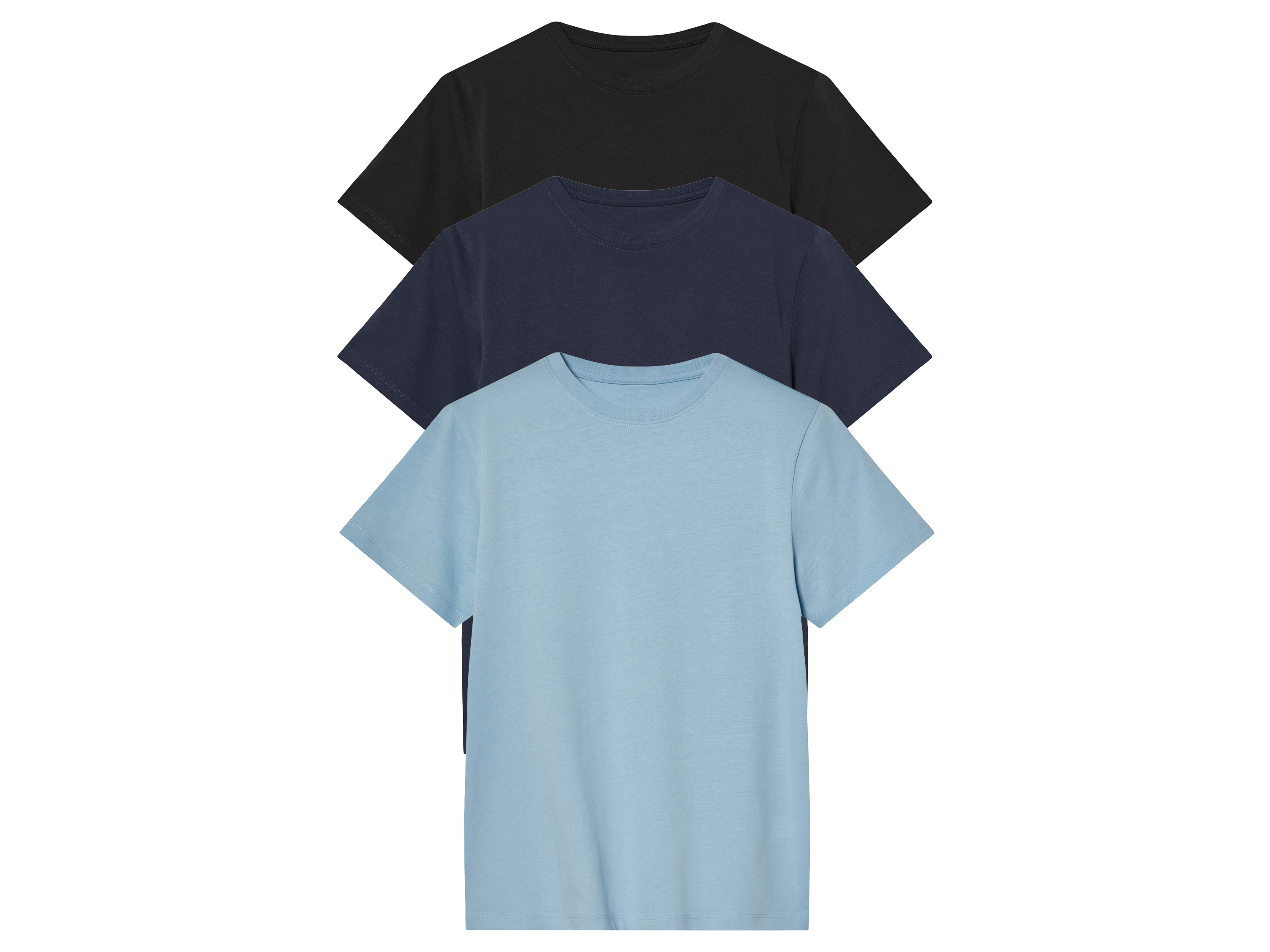 esmara Komplet 3 t-shirtów chłopięcych Czarny/ granatowy/ jasnoniebieski, 134/140