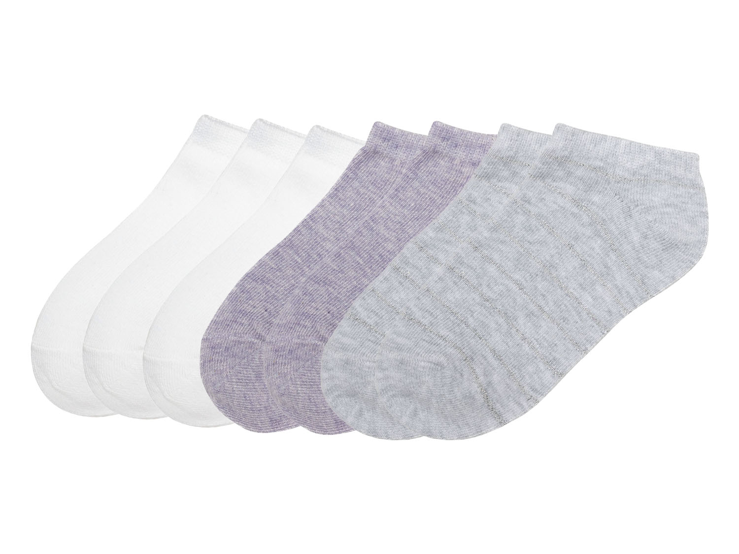 pepperts! Skarpetki stopki dziewczęce, 7 par 39-42, Biały/ fioletowy/szary
