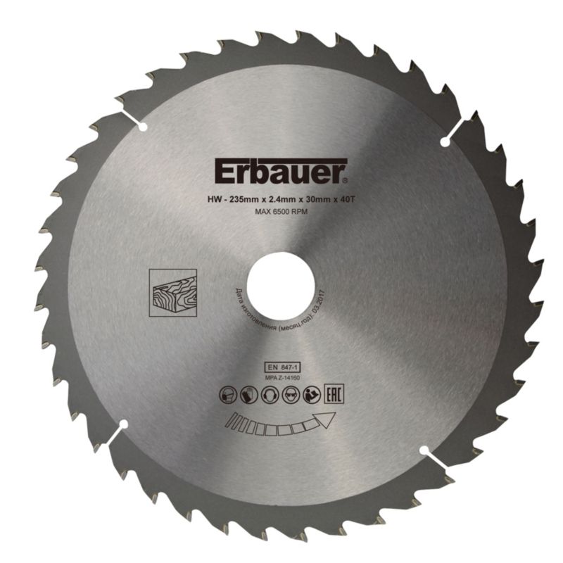 Tarcza do drewna Erbauer 235 x 30/20 mm 40T