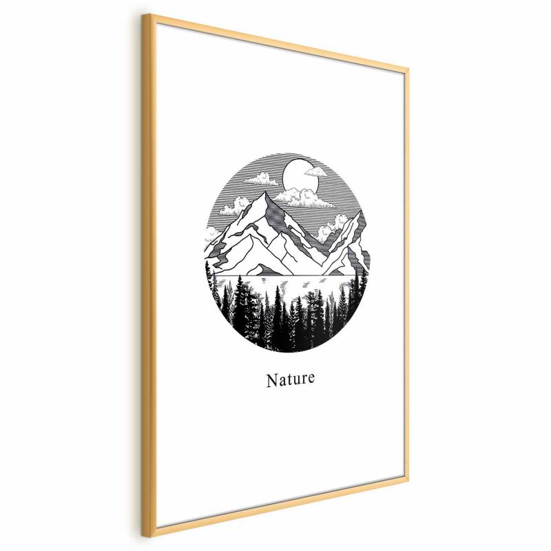 Plakat Artgeist Zaginiona kraina 21x30 cm z ramą złotą z marginesem 1 szt