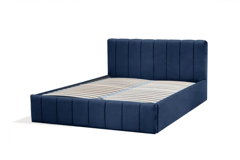 Łóżko tapicerowane Bettso Nina 200x200 do sypialni granatowy 1szt.