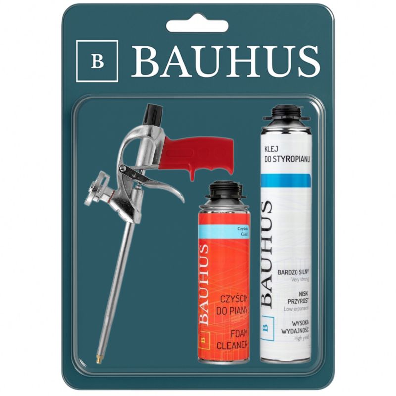Zestaw do klejenia styropianu Bauhus klej, czyścik, pisolet 1 szt.