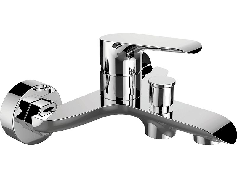 Bateria wannowa Laveo ścienna Alea głowica ceramiczna chrom 1 szt.