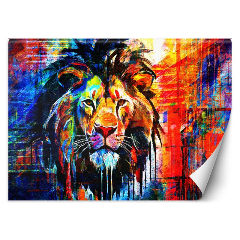 Fototapeta Feeby Kolorowy Lew Abstrakcja 200x140 1 szt