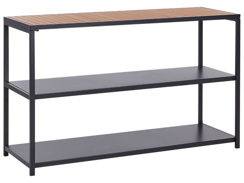 Wyspa kuchenna ogrodowa czarna z jasnym drewnem Avetrana 1 szt.