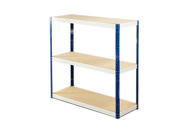 Regał metalowy MODO24 magazynowy warsztatowy niebiesko-biały helios 90x180x35cm 3 półki po 275 kg 1 szt.