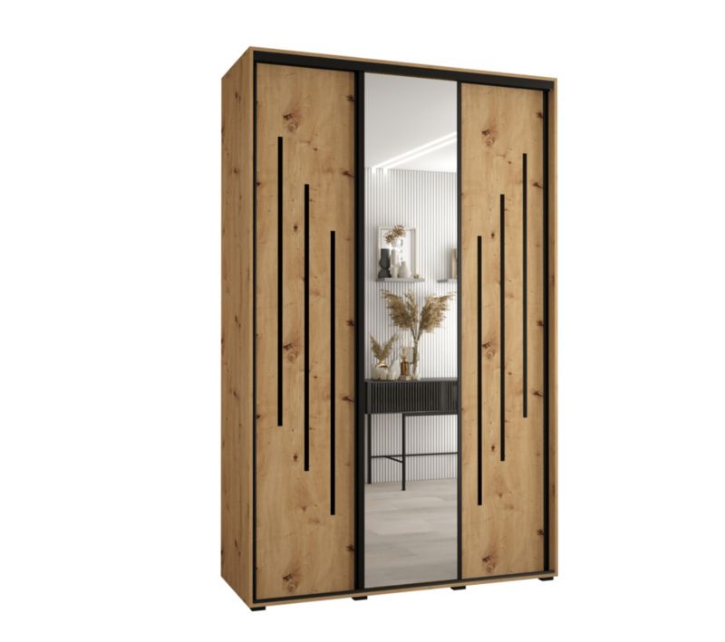 Szafa przesuwna Abiks DAVOS 9 wysoka szer.160cm gł.45cm artisan/artisan/czarny 1szt.