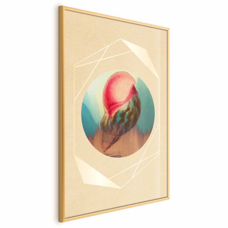 Plakat Artgeist Muszla 29,7x42 cm z ramą złotą 1 szt