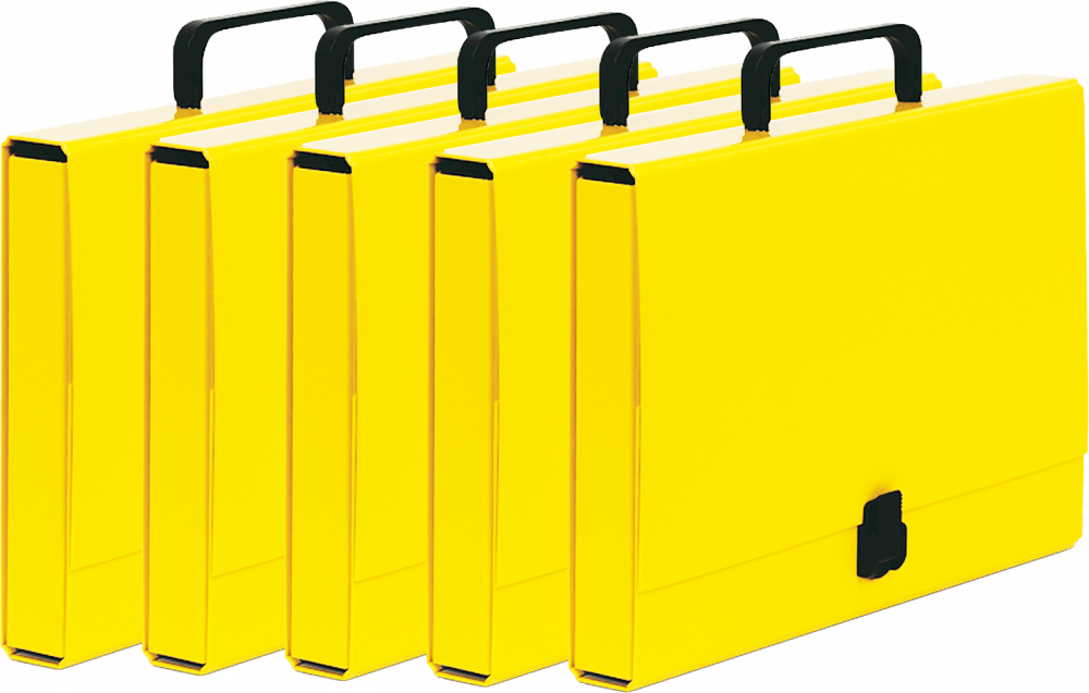 5x Teczka z rączką VauPe Classic I, na klips, A4, 40mm, jasny żółty