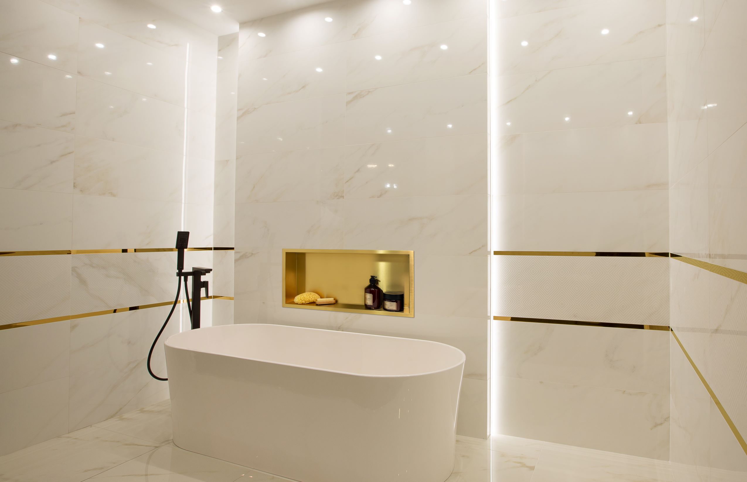 Balneo Wall-Box One Gold półka wnękowa 90x30x10 cm złoty OB-BR6 - Wysyłka w 24h