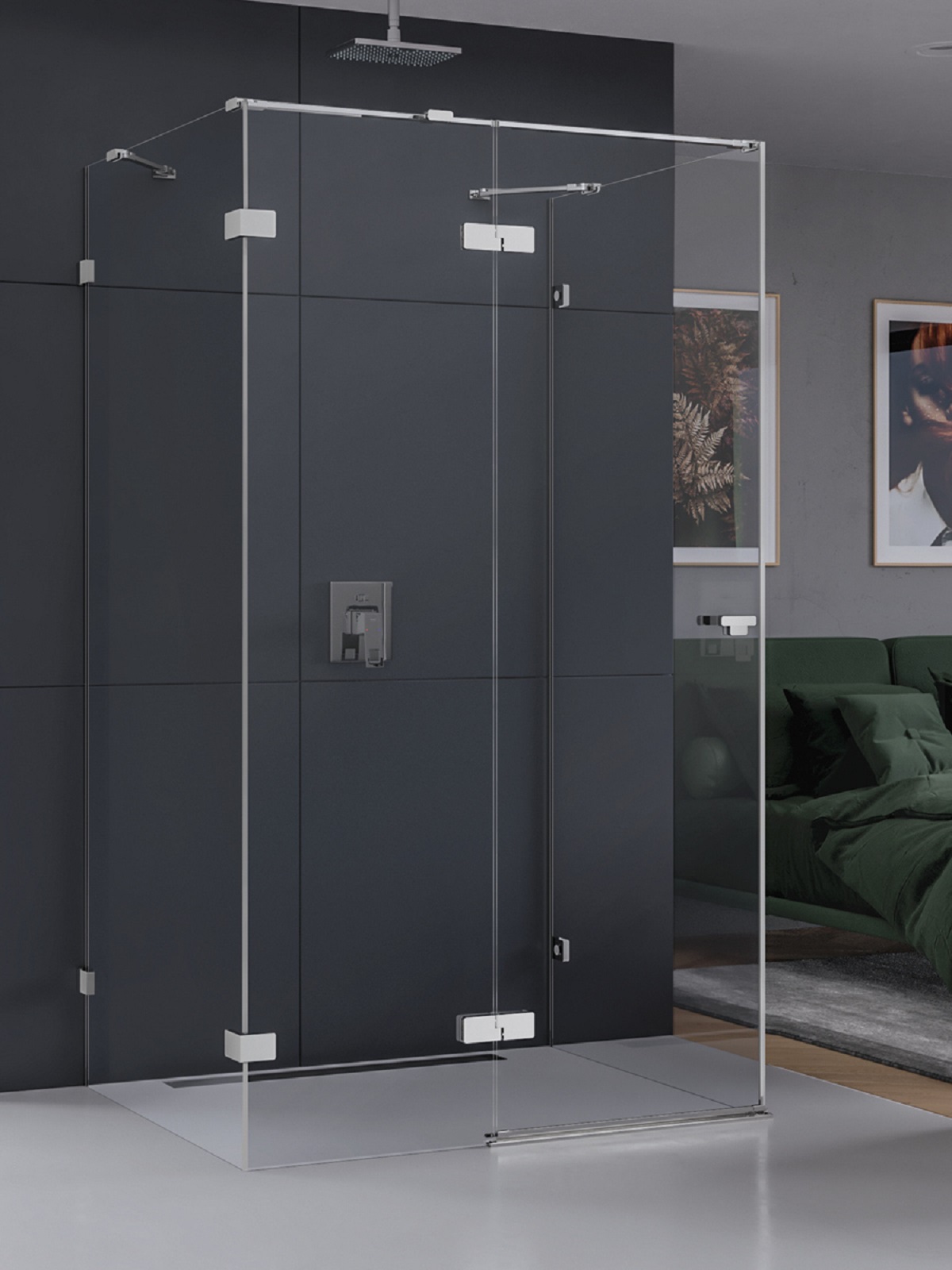 New Trendy Eventa kabina prysznicowa 90x90 cm kwadratowa lewa chrom połysk/szkło przezroczyste EXK-4579