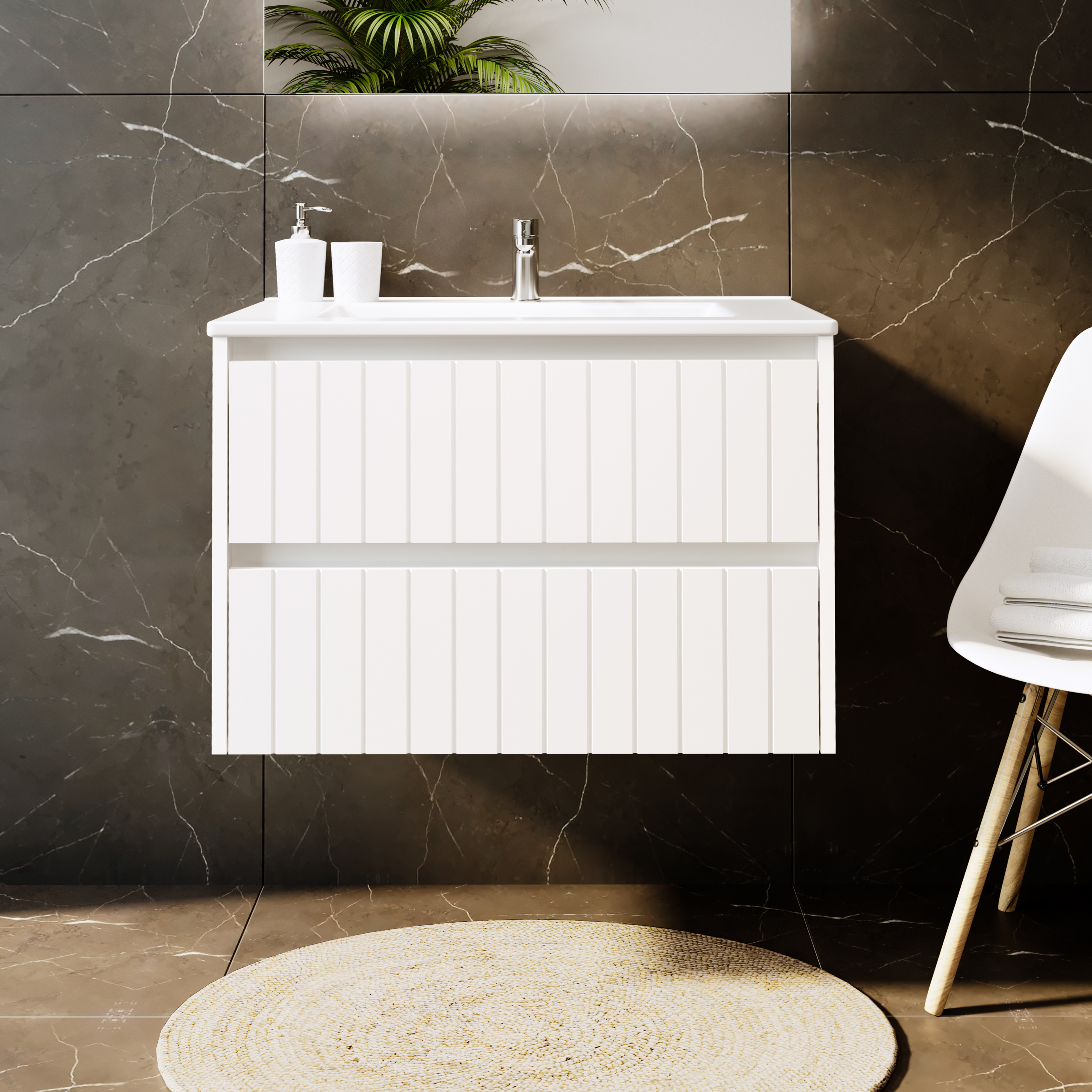 Uptrend Melito umywalka z szafką 70 cm biały mat 002-SU70-01+UP4530-700