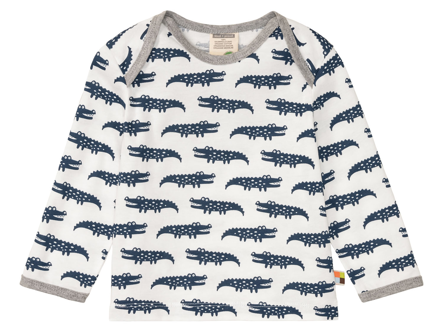 Loud + Proud Koszulka niemowlęca z długim rękawem z biobawełny 98/104, Granatowy