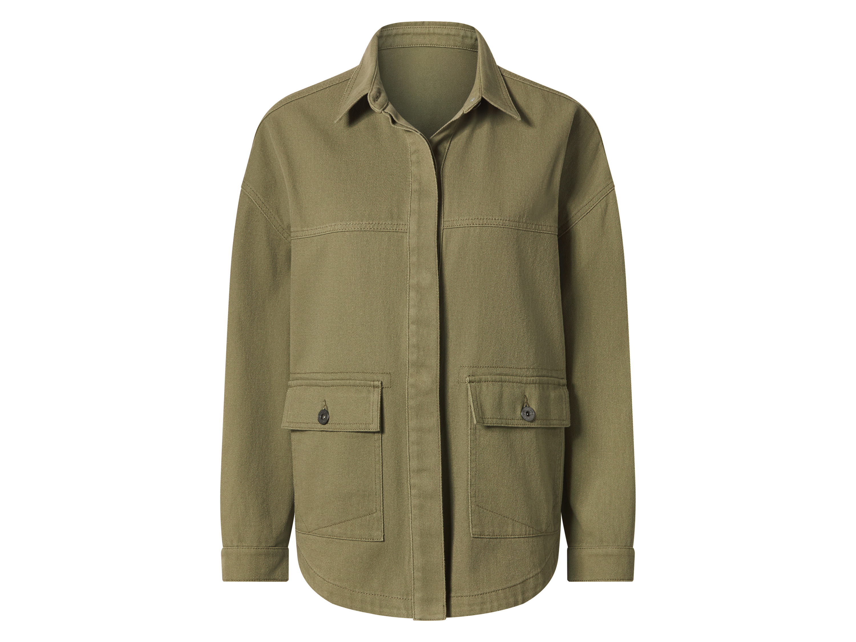 esmara Kurtka jeansowa damska z bawełny Oliwkowy, 42